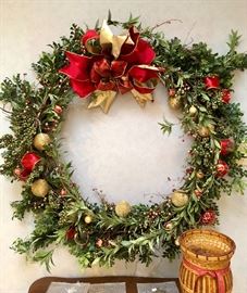 Gorgeous oversized Christmas wreath. Really beautiful!