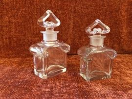 Baccarat perfume bottles. Acid etched. 