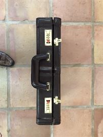Leather briefcase. Suede lined. New, never used