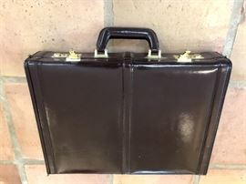 Leather briefcase. Suede lined. New, never used