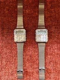 Vintage 1970s calculator watches. 