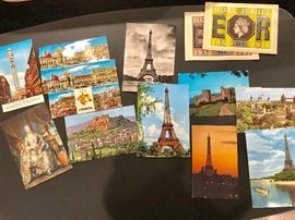 Rare and beautiful postcards signed by Estee  Lauder and her husband, Joseph during their excursions to France, Scotland, England, Greece, Spain during the 1960s-1970s