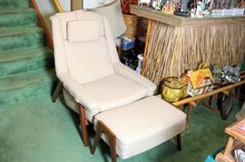 Mid Century Modern Chair & Ottoman