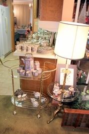 tea Cart with Stiffel Lamp table