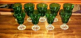 SET OF GREEN BOOPIE WATER GLASSES