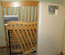 Modern Oak Baby Crip with Sealy Soybean Foam-Core Crib Mattress