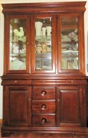 Pair Matching Atchley Furniture Lighted China Cabinet Hutch