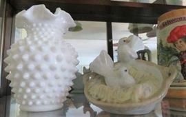 Fenton White Hobnail Vase