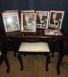 Small Mahogany Desk & Matching Stool