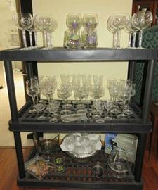Vintage Etched Crystal Stemware/Wine Glasses