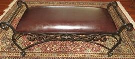 Leather/Wrought Iron Bed Bench