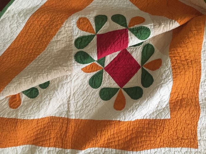 Vintage hand stitched quilt.