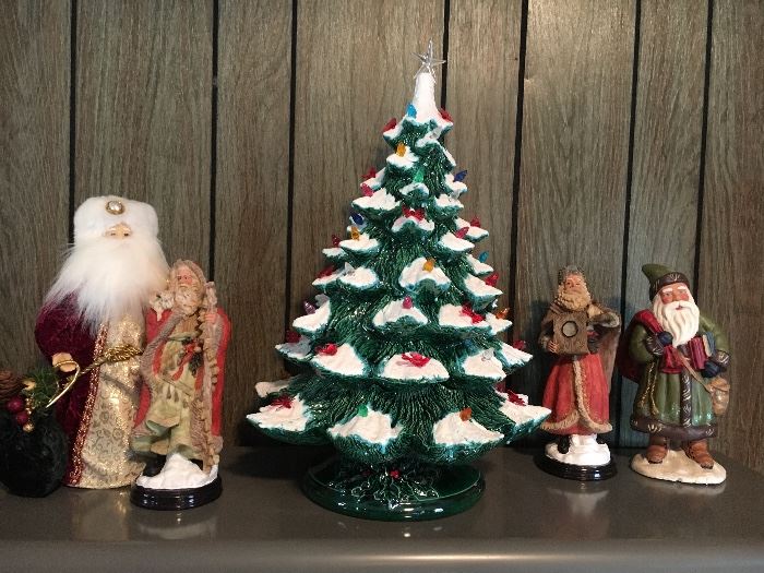 One of three vintage lighted ceramic Christmas trees!