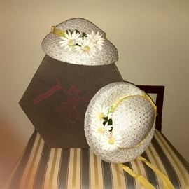 Beautiful vintage hats with boxes.