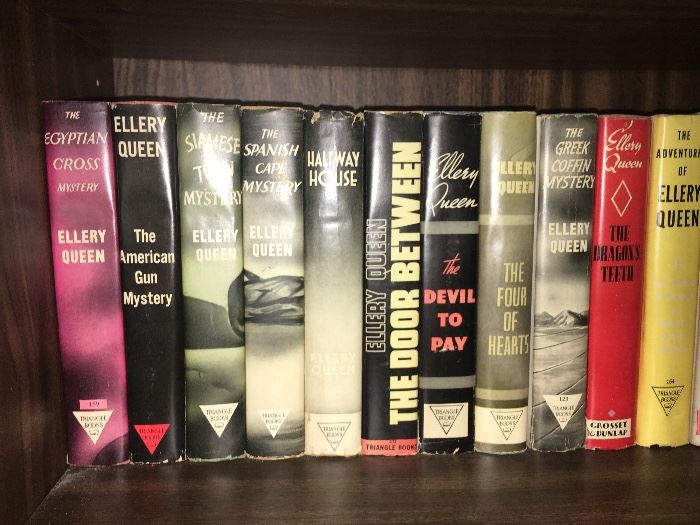 Vintage Ellery Queen books.