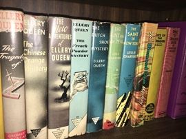Vintage Ellery Queen books.