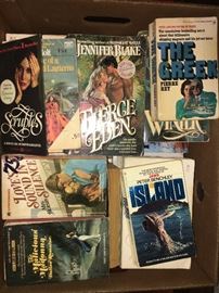 Lots of books—vintage paperbacks.