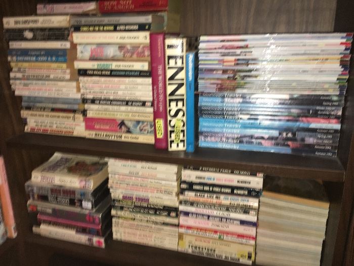 Lots of books and magazines.