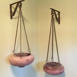 Pair of hanging pots.