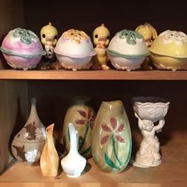 Assorted handmade ceramics.