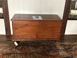 AMERICAN WALNUT BLANKET CHEST                                  18 Century  26”t x 47”w x 19”d