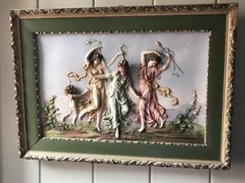 PAIR OF PORCELAIN RELIEF PLAQUES