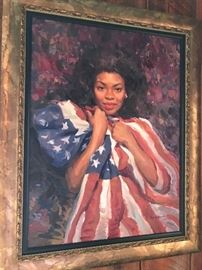 SCOTT BURDICK                                                                               Andrea’s Flag                                                                                             2007                                                                                                                 Oil on canvas.   40” x 30"