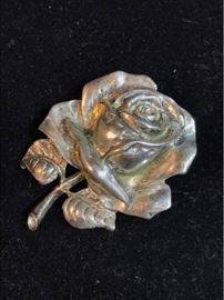 Sterling Rose Pin