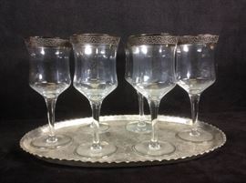 Silver Trimmed Stemware