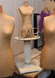 Miniature Paper Mache Mannequin / Dress Form, Display Pedestal