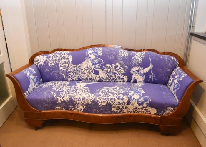 Antique / Vintage Sofa with Nobilis Upholstery