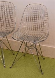 Set of 8 Wire Eiffel Tower Chairs (only 2 shown here)