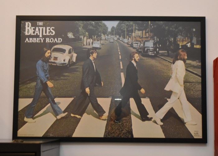 Framed Beatles Abbey Road Poster