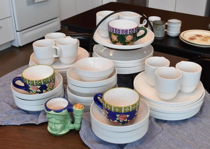 White Dinnerware, Dishes, Coffee Mugs