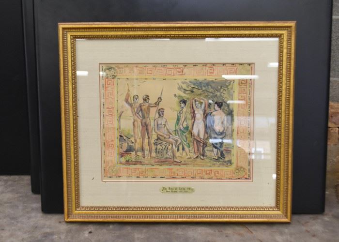 Framed Artwork - "The Rites of Spring" (Brass plaque reads 1911, Marcel Duchamp)