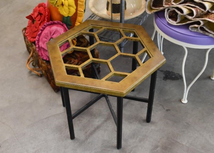 Vintage Hexagon Side Table