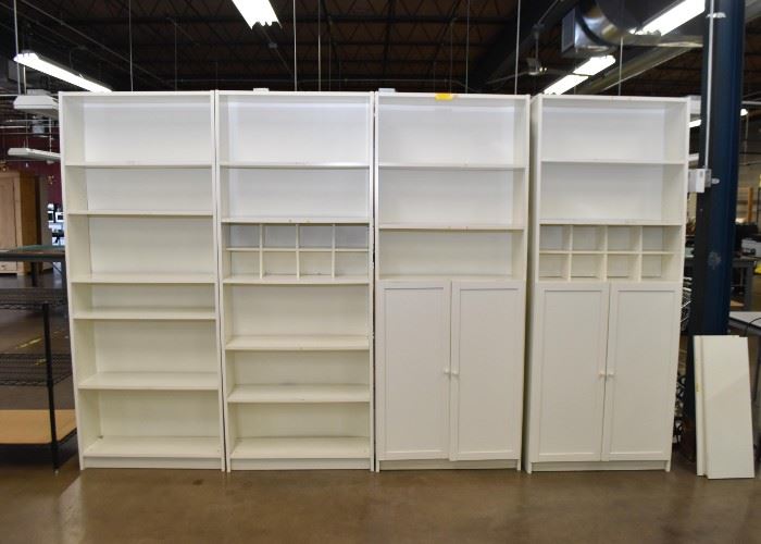 White Laminate Shelving / Bookshelves / Cabinets