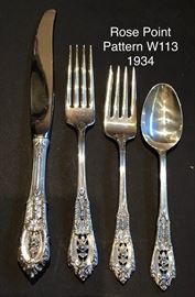  Wallace Sterling Rose Point Flatware