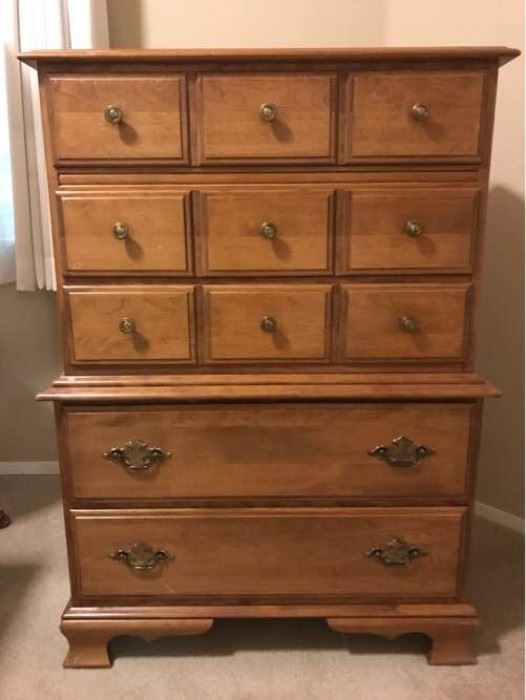 Maple Five Drawer Dresser