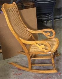 Wooden and Cane Rocker