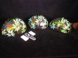 Trio of Art Glass Sconces