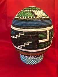 African Beaded Ostrich egg