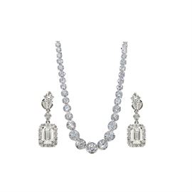 38CT Diamond Earring and Necklace