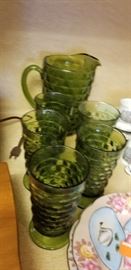 Great green pitcher and glasses