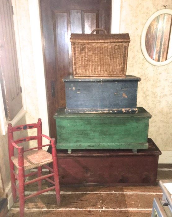 19th C blanket boxes
