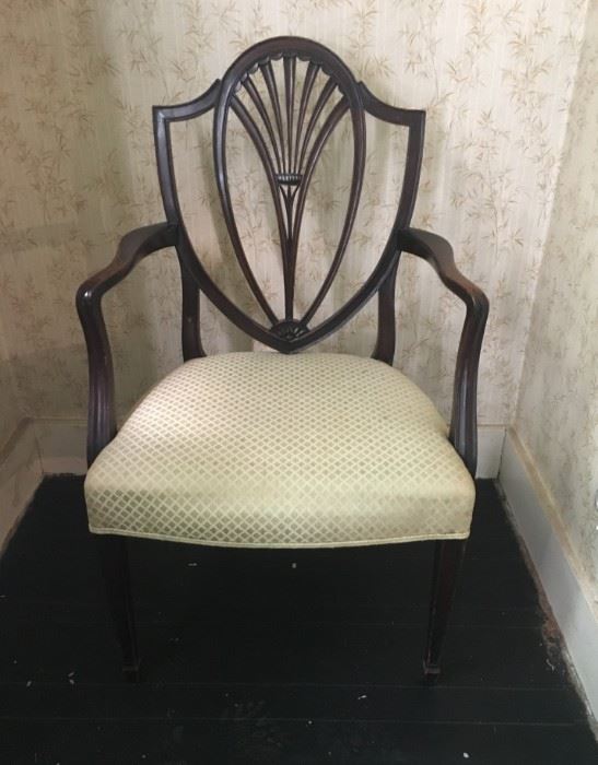 shield back chair, one of eight
