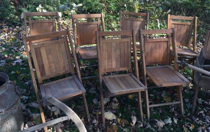 1920s folding wooden chairs