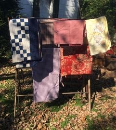 Many 19th C quilts and homespun fabrics
