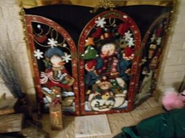 Christmas-themed Fire place screen