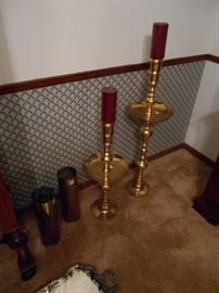 Brass candle holder set